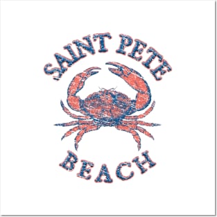 Saint Pete Beach, Florida, with Stone Crab on Wind Rose (Two-Sided) Posters and Art